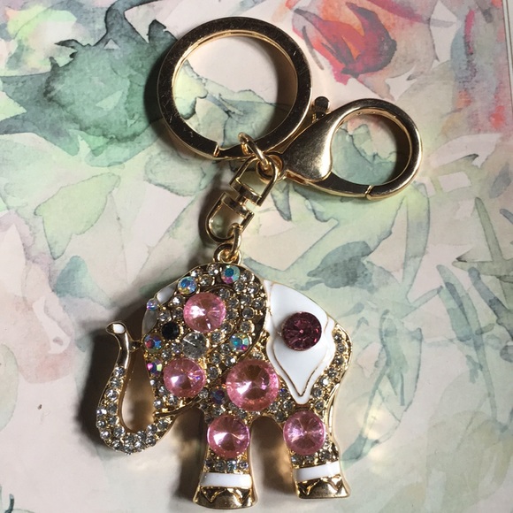 New! Jeweled Elephant Keychain - Picture 2 of 9